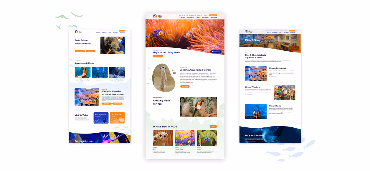 Jakarta Aquarium & Safari Website mockup 2