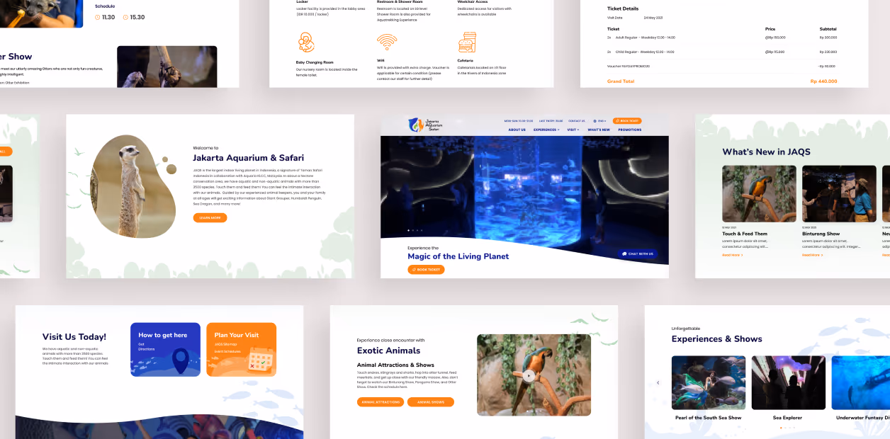 Jakarta Aquarium & Safari Website mockup 1